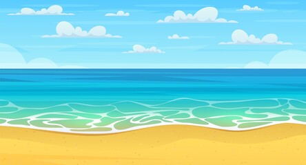 Fototapeta na wymiar Cartoon summer beach.