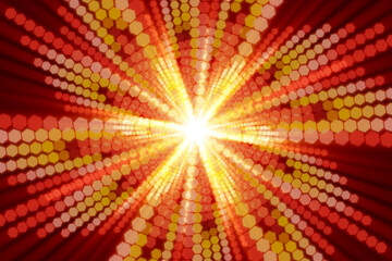 gold particles and light on red background, abstract background