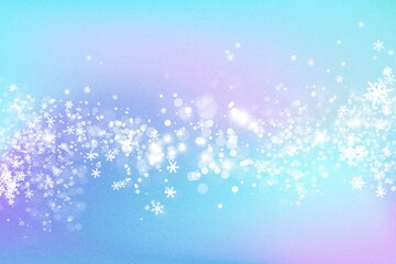 雪の結晶 パール キラキラフレーム　ホログラフィ ブルーやピンクのグラデーション 背景