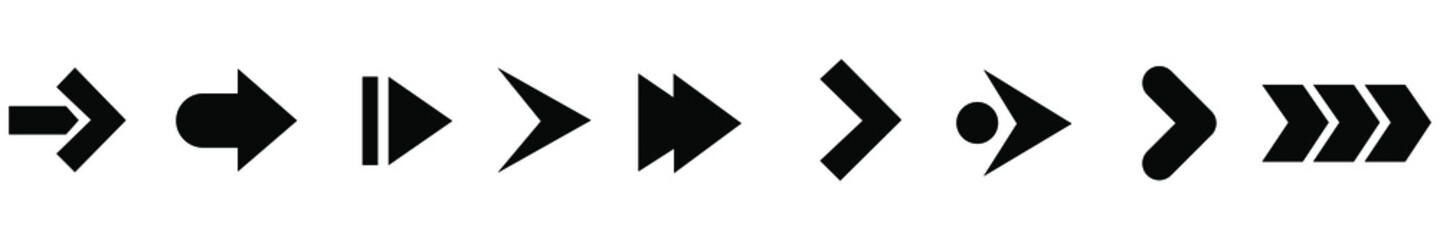 Set arrows flat icons. Vector simple flat icon.