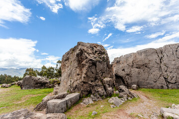 Exterior of the Q’enqo ritual cave close to Cuzco, Peru, South America
