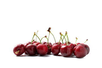 cherries on white background