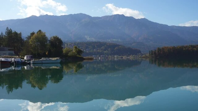 autumn view of austrian lake Faakersee
