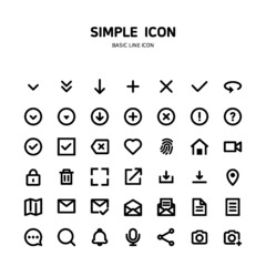 Basic simple line icon