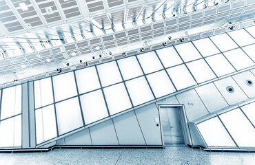 Obraz premium Interior view of modern architecture in black and white