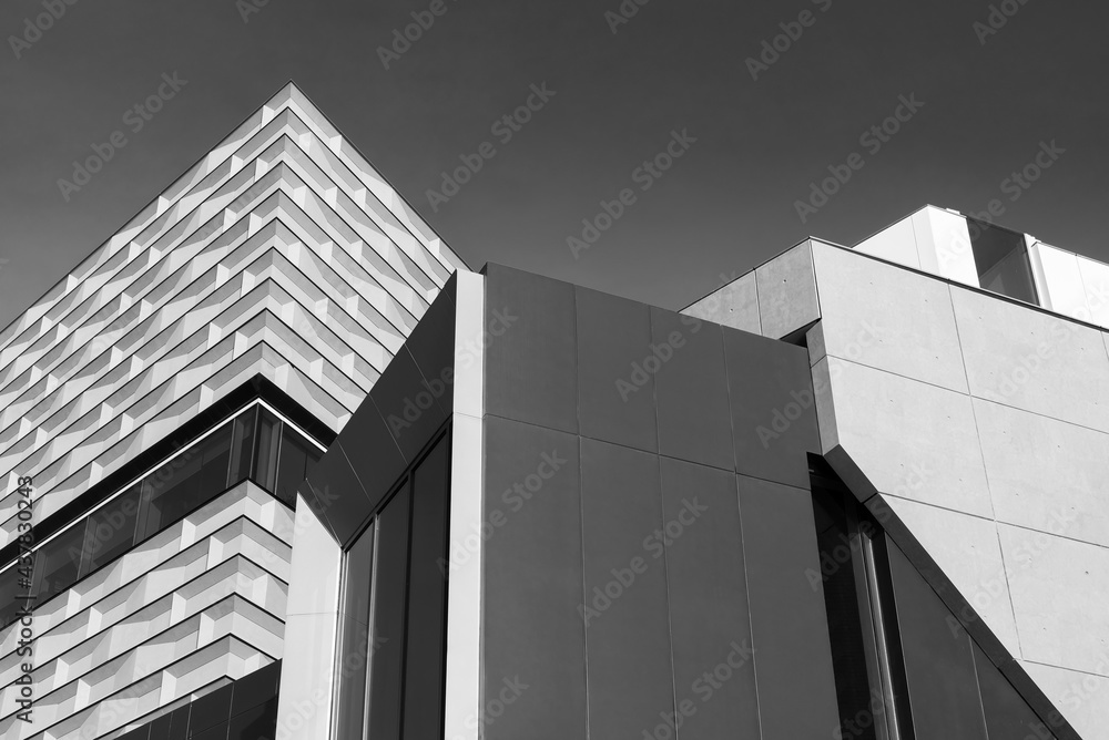 Poster exterior of modern architecture. building abstract background