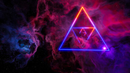 Sci fi  landscape cyberpunk style 3d render, Fantasy universe and galaxy cloud background.