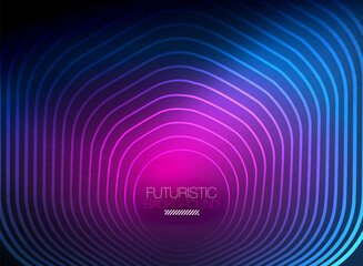Neon color square shape lines abstract background. Shiny magic energy and motion concept, vector abstract wallpaper background