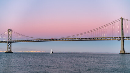 Panoramic view of San Francisco Bay bridge in California, United States