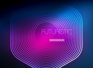 Neon color square shape lines abstract background. Shiny magic energy and motion concept, vector abstract wallpaper background