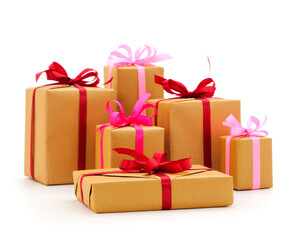 Gift boxes, gifts on a white background isolated.