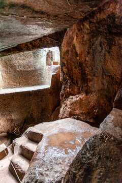 Q&rsquo;enqo ritual cave and altar close to Cuzco, Peru, South America