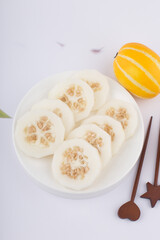Korean Melon or oriental malon on white background.