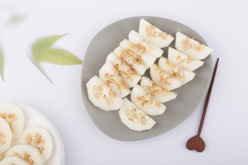 Korean Melon or oriental malon on white background.