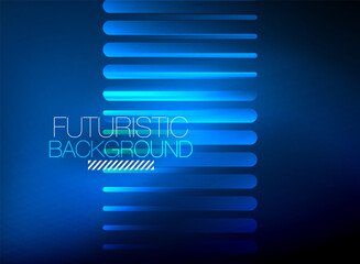 Bright neon color techno abstract background, shiny glowing neon lines in the dark background