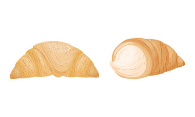 Buns as Sweet, Bread-based Roll Made from Flour and Yeast Vector Set