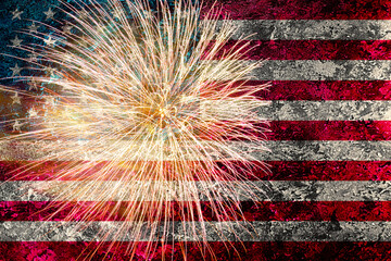 Concept of celebrating Independence Day in United States of America. USA national flag with...