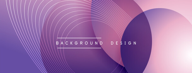 Gradient circles with shadows. Vector techno abstract background. Modern overlapping forms wallpaper background, design template