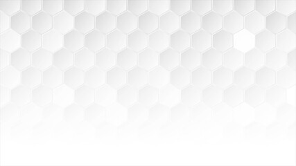 White geometric hexagons abstract technology background
