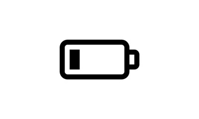 low battery vector icon outline style with white background perfect pixel 