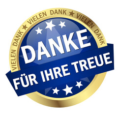 Button with Banner Thank you for your loyalty (in german)