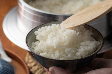 羽釜で炊いたご飯