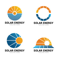 Solar energy logo icon vector template.