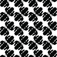 vector seamless pattern with diagonally placed elements. abstract ornament for wallpapers and backgrounds. Black and white colors. 