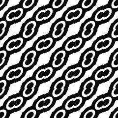 vector seamless pattern with diagonally placed elements. abstract ornament for wallpapers and backgrounds. Black and white colors. 