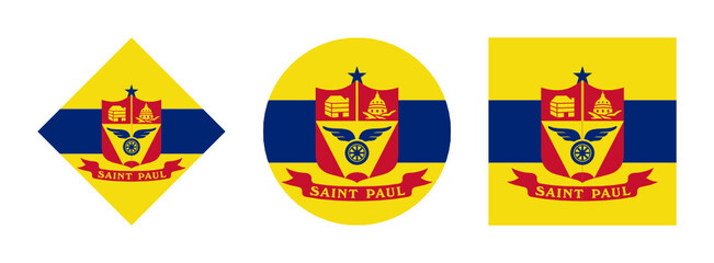 saint paul flag icon set. isolated on white background	 - obrazy, fototapety, plakaty