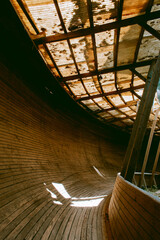 Obraz premium Old and abandoned wooden bobsleigh and luge track in Murjani, Latvia