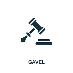 Gavel icon. Monochrome simple element from civil rights collection. Creative Gavel icon for web design, templates, infographics and more