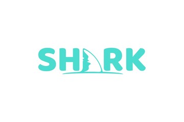 Shark Blue Fin Logotype concept design illustration