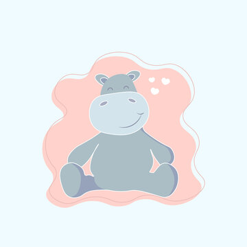 Cute hippo. vector illustration eps10
