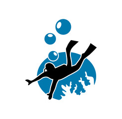 Fototapeta na wymiar Diver under water design illustration vector eps format , suitable for your design needs, logo, illustration, animation, etc.
