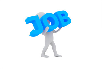 3d person with word Job.