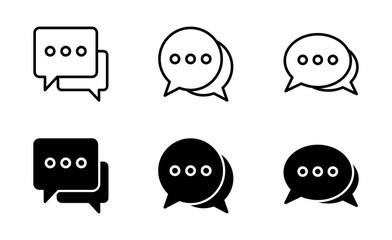 Chat icon set, speech bubble icon vector for web