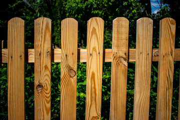 wooden fence made of pine wood