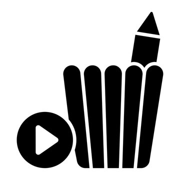 A glyph design, icon of video edit