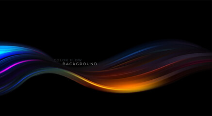 Color flow background for cover design. Graphic color background. Colorful dynamic wave flow. Vector illustration - obrazy, fototapety, plakaty