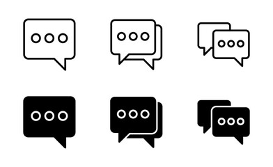 Chat icon set, speech bubble icon vector for web