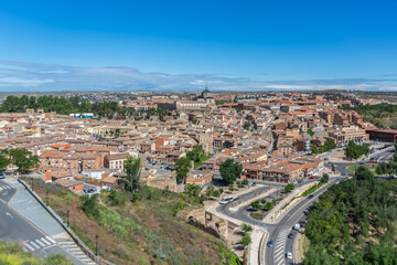 Majestic panoramic view Toledo city downtown, full urban out at the fortress