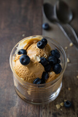 Ice cream balls close up