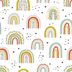 Cute rainbow seamless pattern