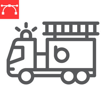 Fire Engine Line Icon