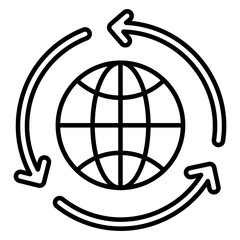 A linear design, icon of global recycling