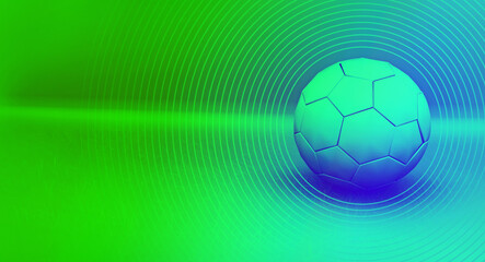 Fototapeta premium Minimal sports, football 3D illustration concept. A vibrant, colorful sports background with copy space