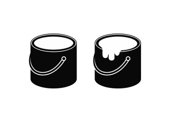 Simple icon of paint can and painting related vector icons. Vector illustration design.