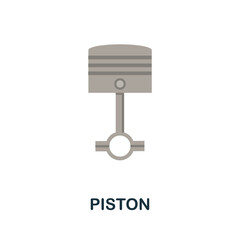 Piston flat icon. Color simple element from car servise collection. Creative Piston icon for web design, templates, infographics and more