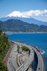 雪をかぶった富士山
